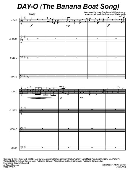 "Day-O " (The Banana Boat Song) by Irving Burgie & William Attaway