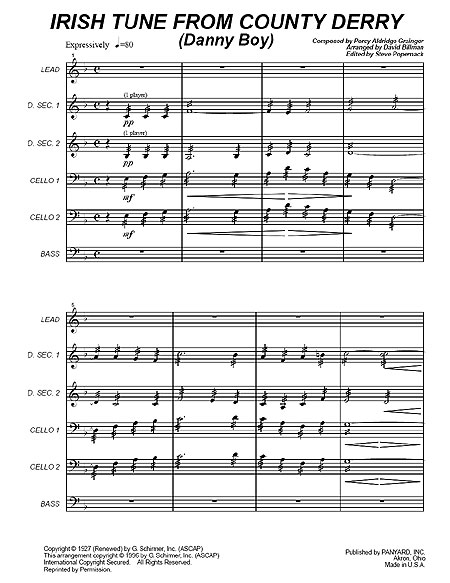 "Irish Tune from Country Derry" by Percy Aldridge Grainger